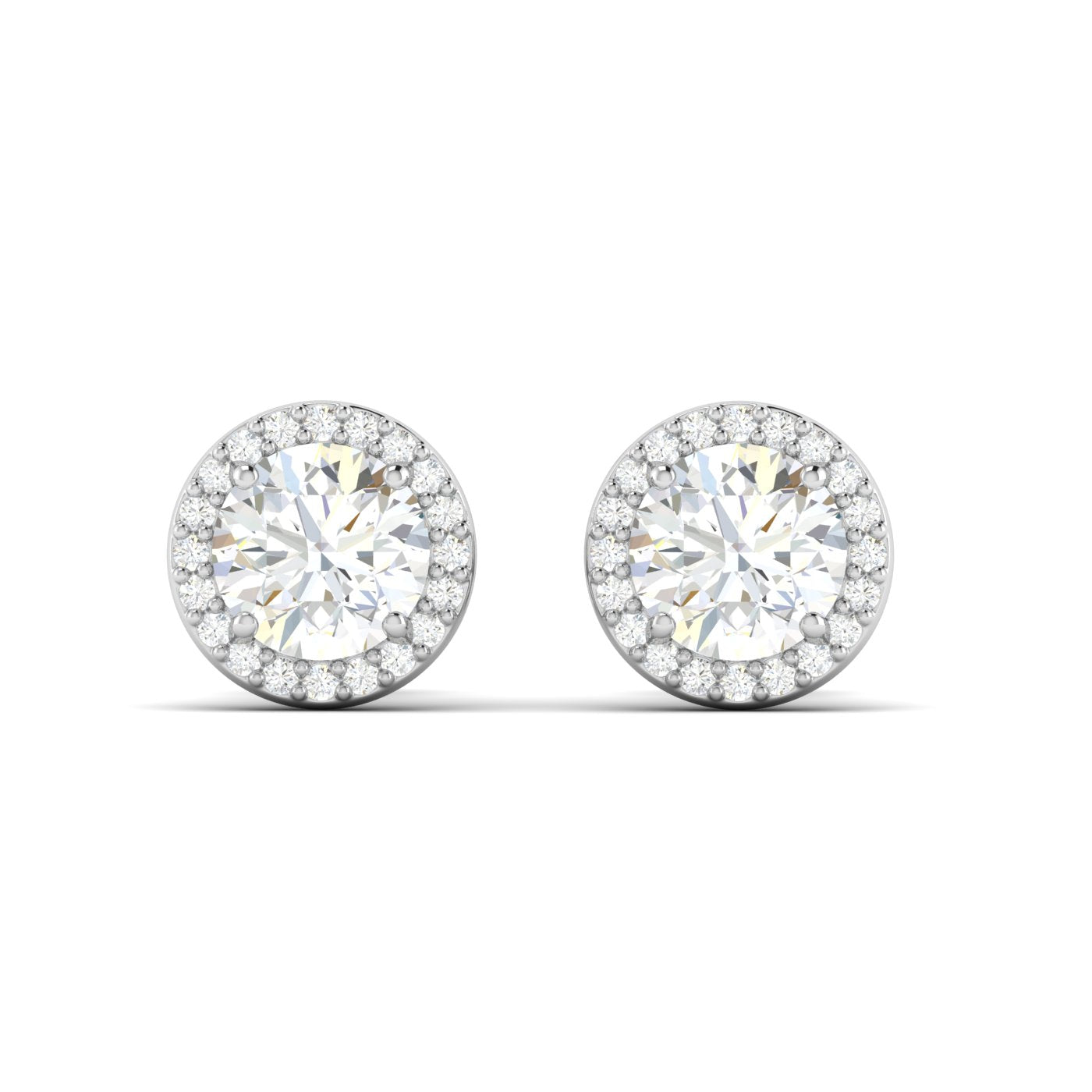 Clear Halo Studs Moissanite