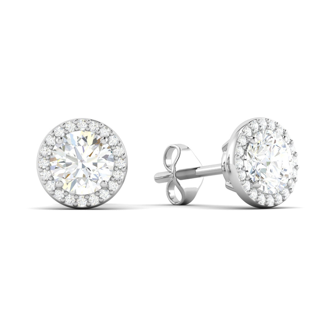 Clear Halo Studs Moissanite