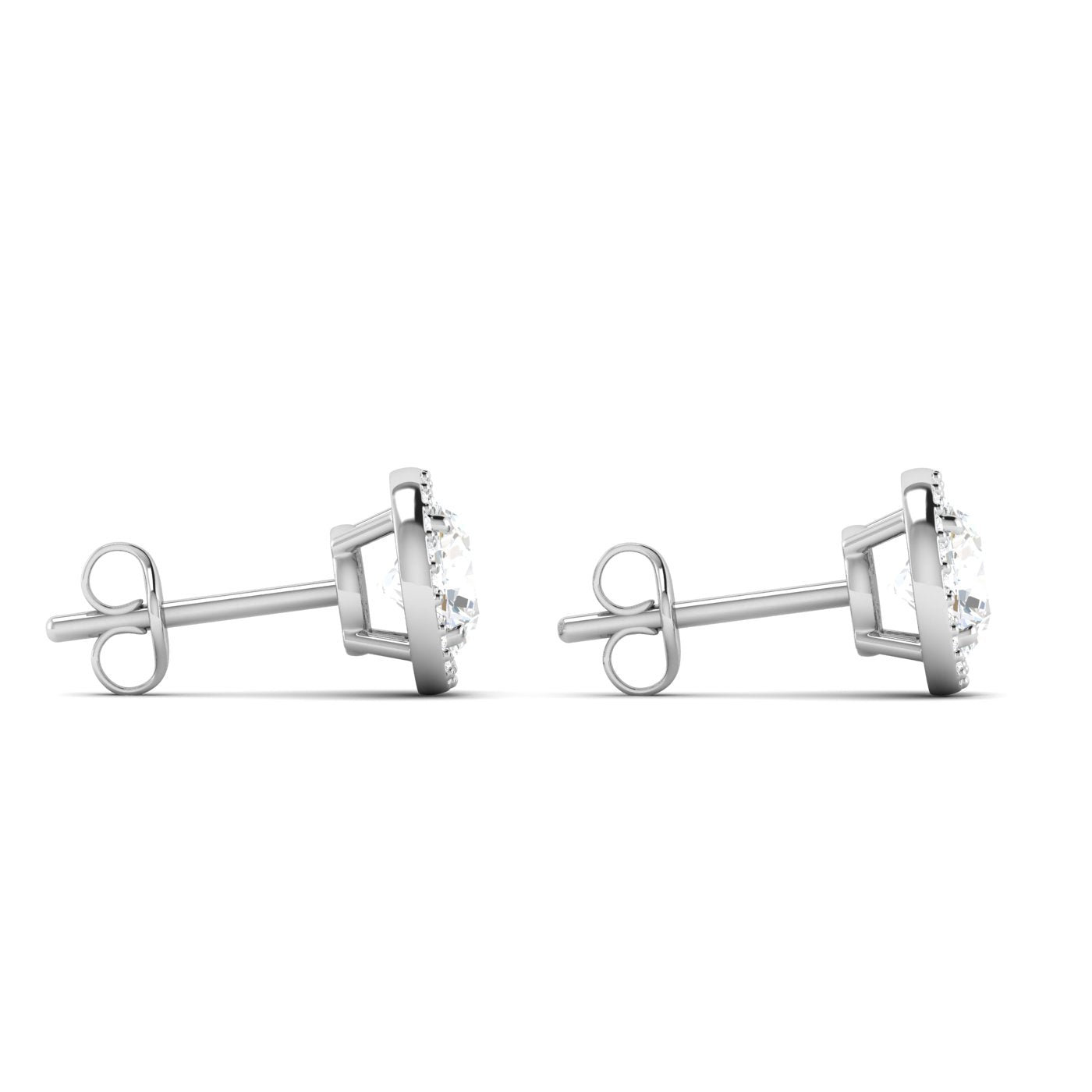 Clear Halo Studs Moissanite