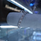 Solid Silver Iced Heart Bangle