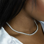 4mm Round Silver Tennis Choker