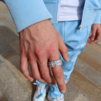 2 Row Tennis Ring 925 Sterling Silver