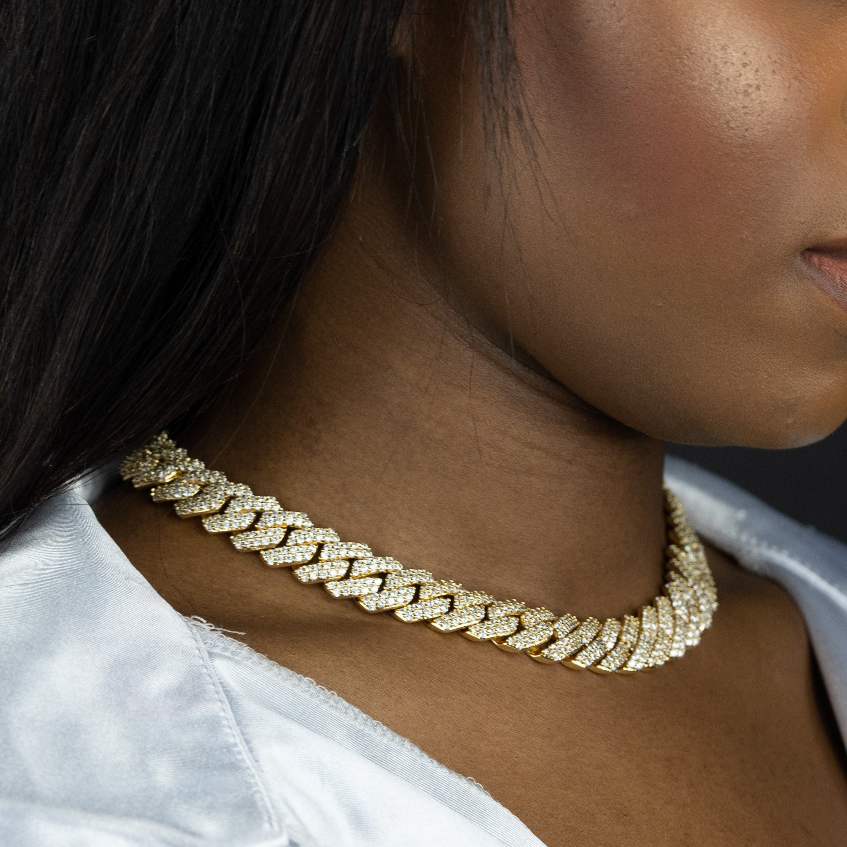 14mm Gold Prong Ladies Choker